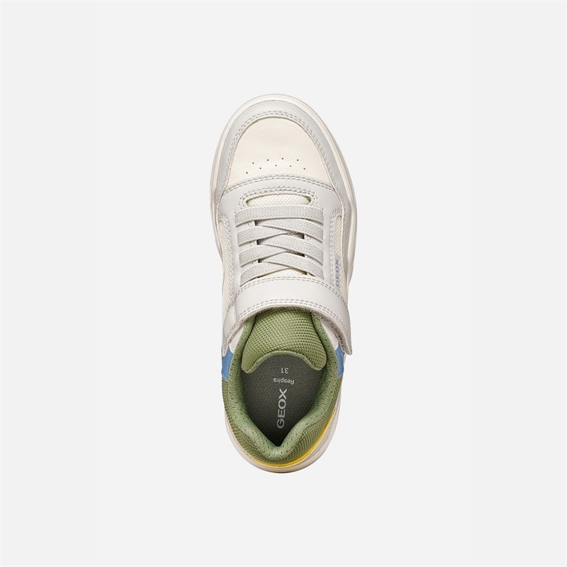 GEOX Junior Boys Perth Trainers Light Grey/Green Lt Grey/Green - Image 4