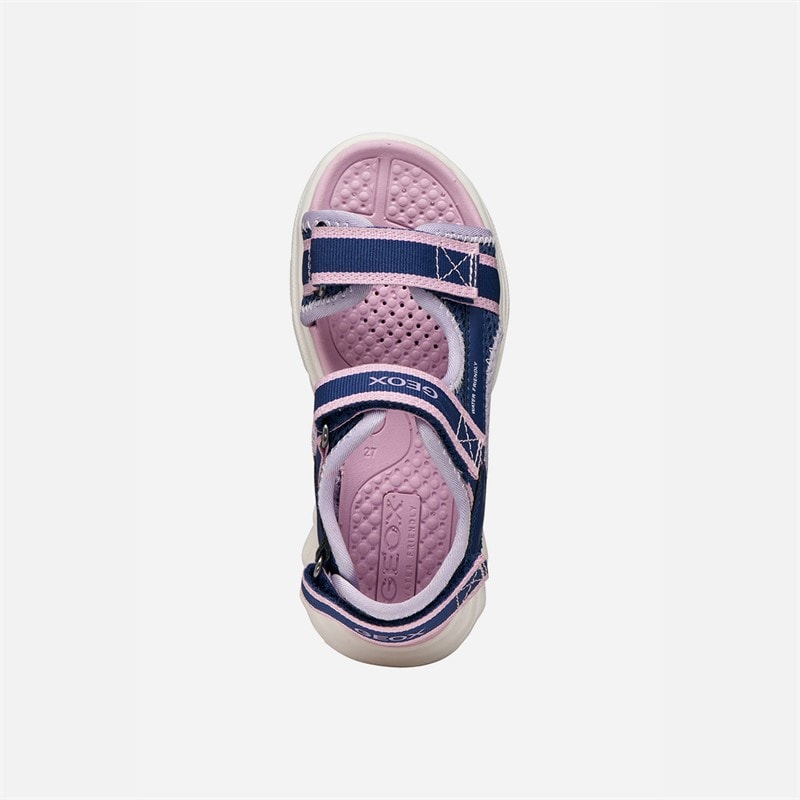 GEOX Girls Airadyum Ankle Strap Sandals Navy/Lilac - Image 4