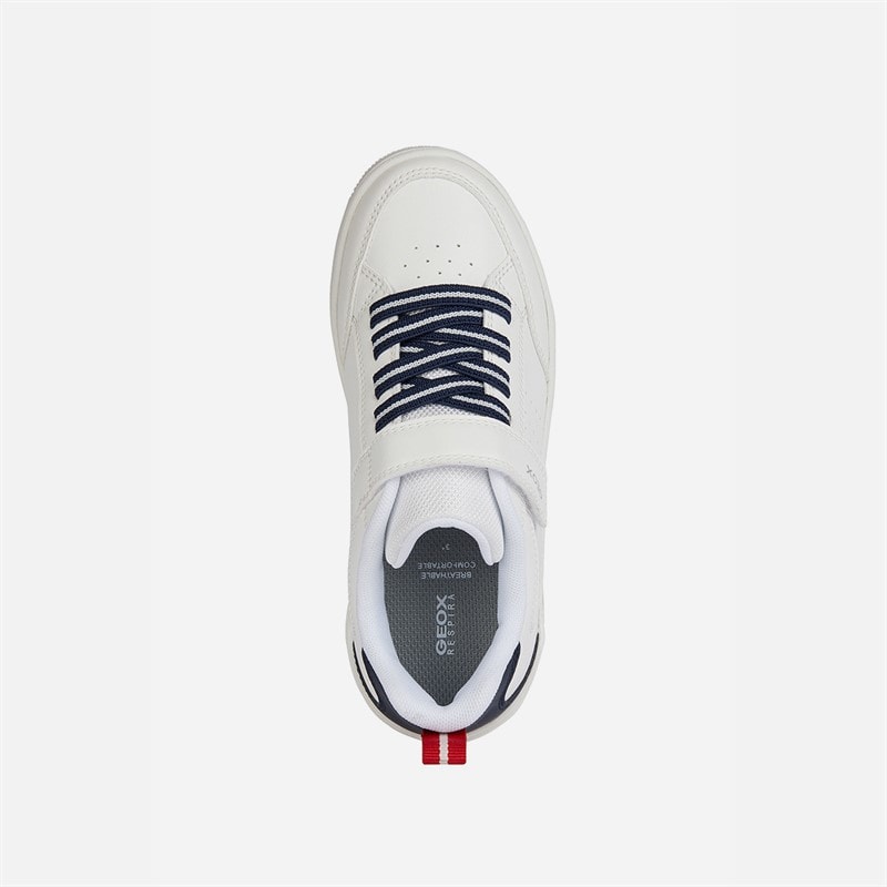 GEOX Junior Boys Washiba Trainers White/Navy - Image 4