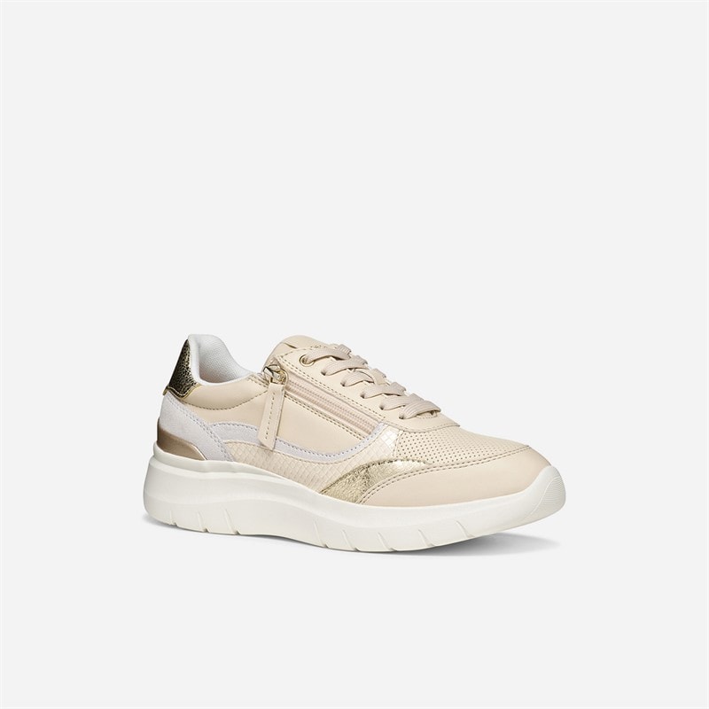 GEOX Womens Plummery Trainers Papyrus/Light Sand Papyrus/Lt Sand - Image 2