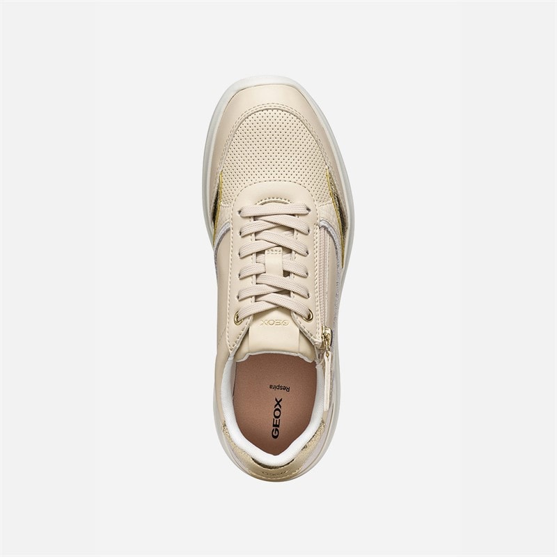 GEOX Womens Plummery Trainers Papyrus/Light Sand Papyrus/Lt Sand - Image 4
