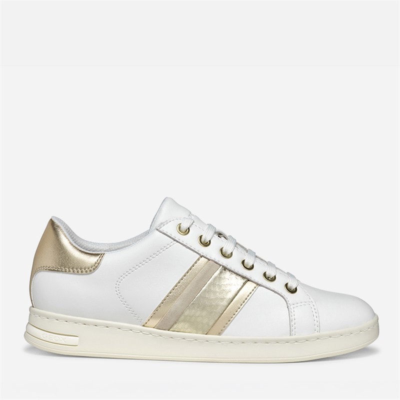 GEOX Womens Jaysen Trainers White/Light Gold White/Lt Gold - Image 1