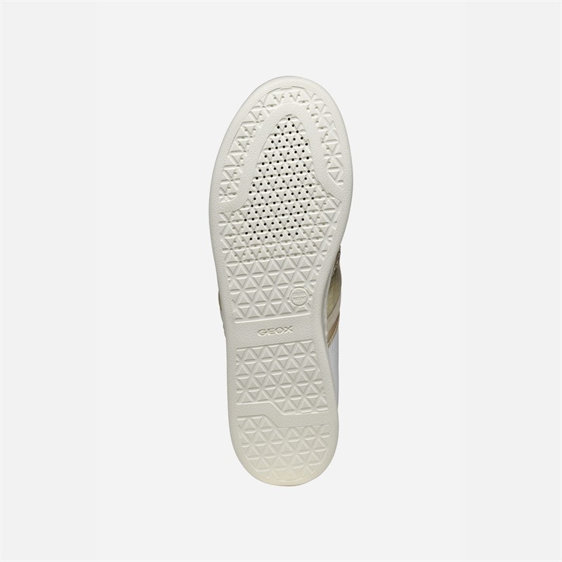 GEOX Womens Jaysen Trainers White/Light Gold White/Lt Gold - Image 5