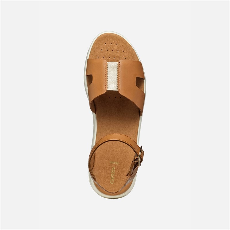 GEOX Womens Dandra Sandals Camel/Light Gold Camel/Lt Gold - Image 4