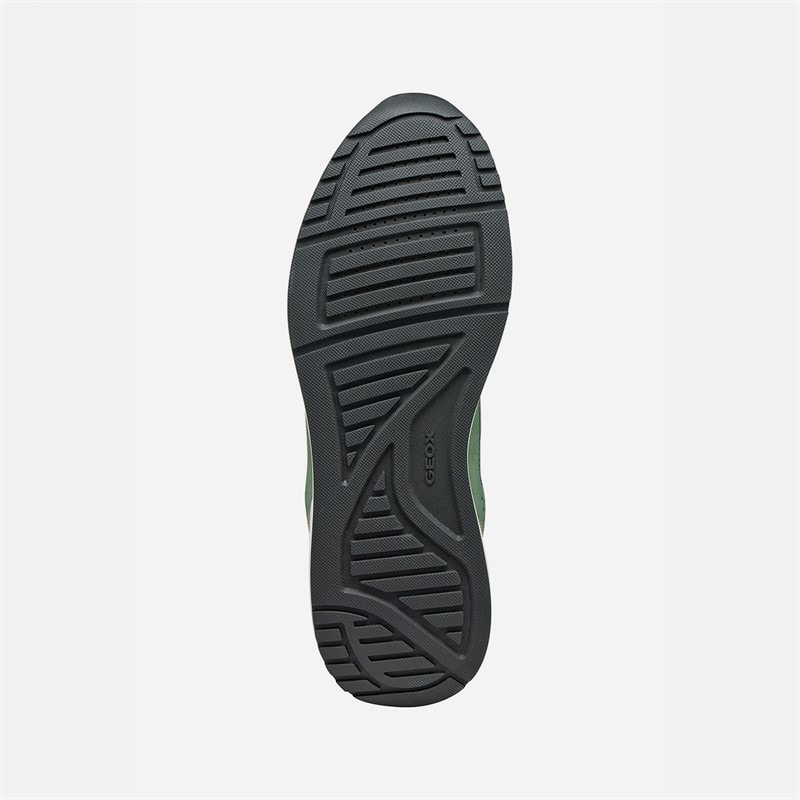 GEOX Mens Branthon Trainers White/Olive - Image 5