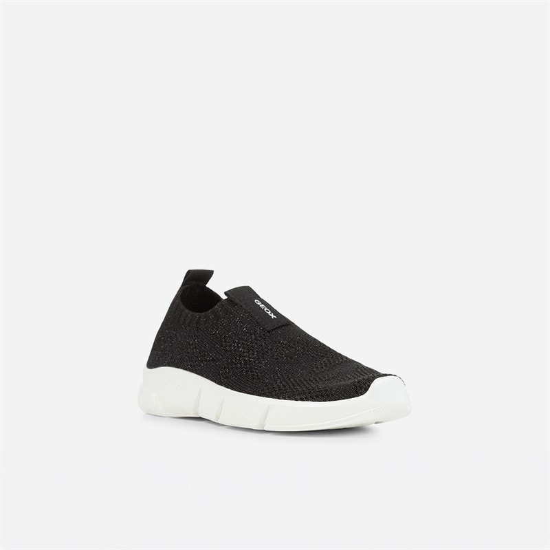 GEOX Junior Girls Aril Slip On Trainers Black - Image 2