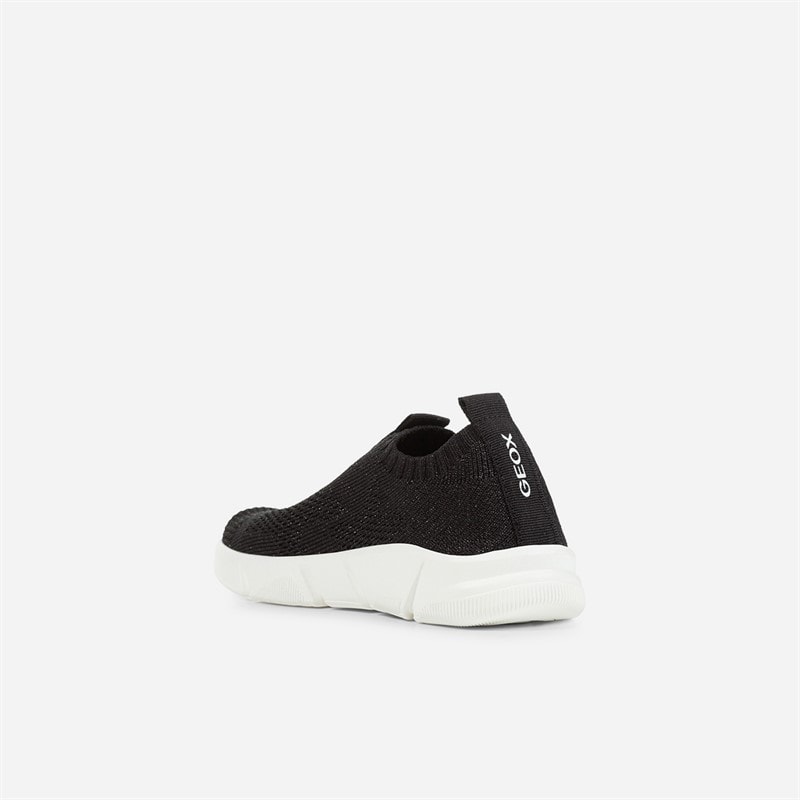 GEOX Junior Girls Aril Slip On Trainers Black - Image 3