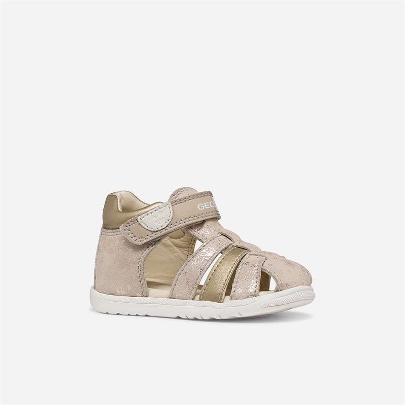 GEOX Infant Girls Macchia Sandals Beige/Platinum - Image 3