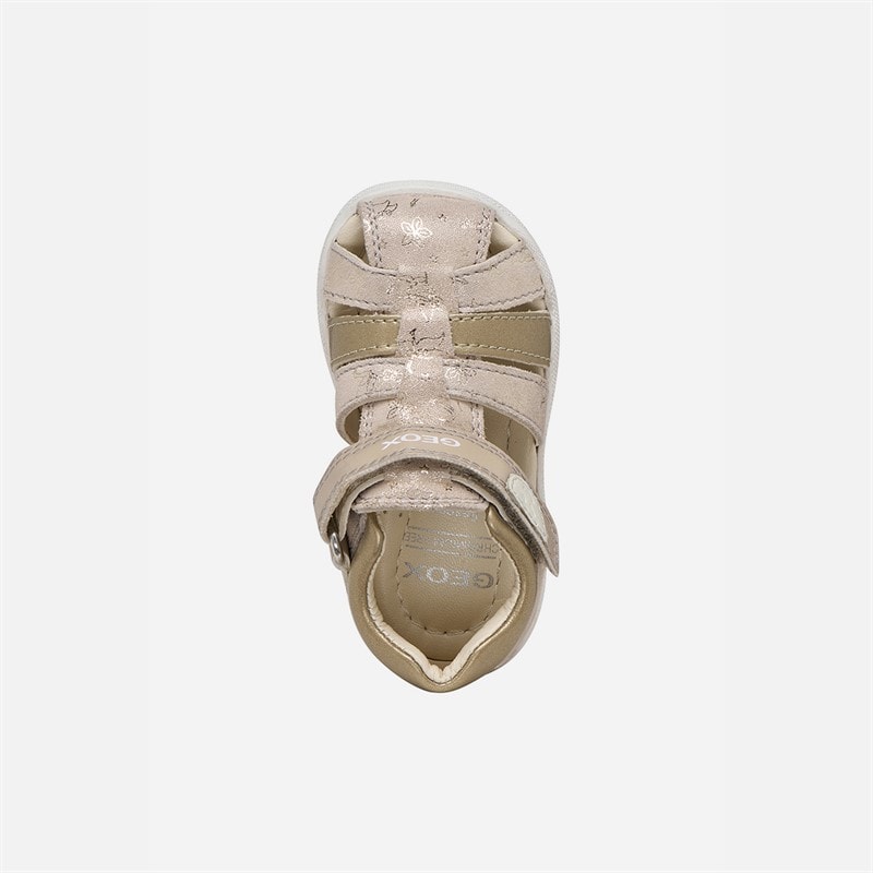 GEOX Infant Girls Macchia Sandals Beige/Platinum - Image 4
