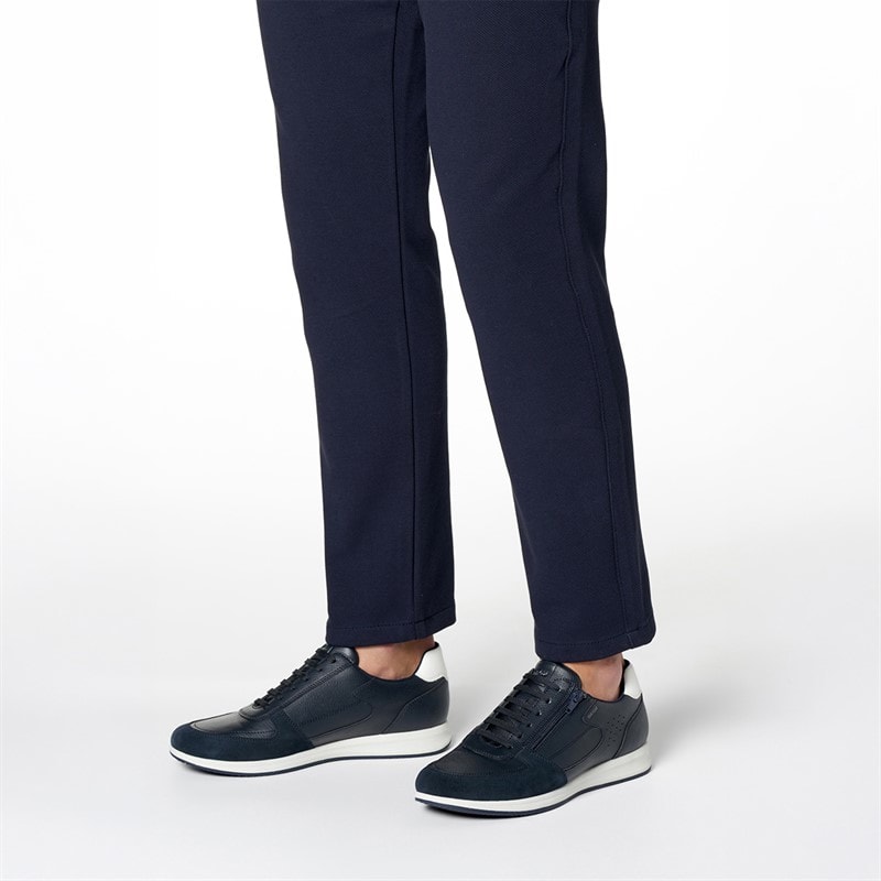 GEOX Mens Avery Trainers Navy - Image 2