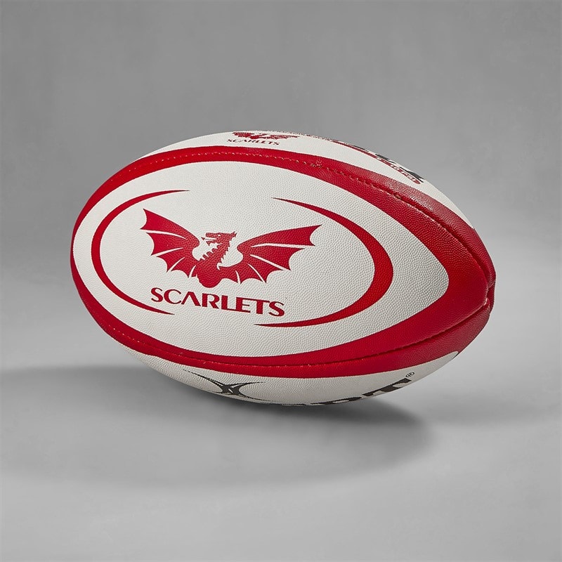 Gilbert Rugby SCA Scarlets Rugby Ball White - Image 2