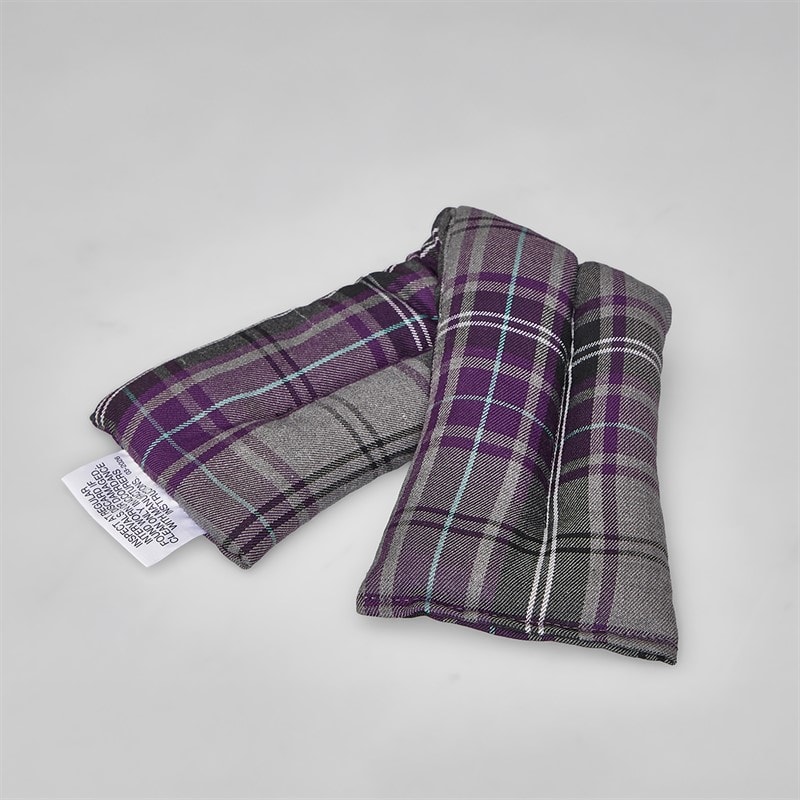 the heatpack company Soothe-Away Cotton Tartan Heat Wraps 700g Of Wheat Purple Check - Image 2