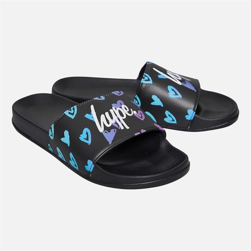 Hype Girls Scribble Heart Script Sliders Pink