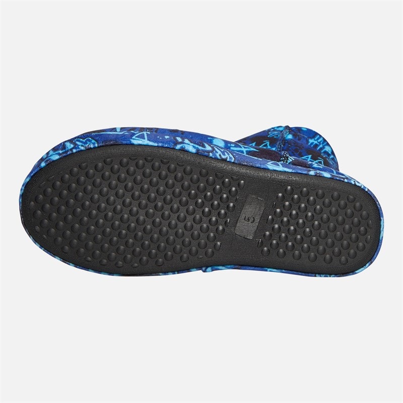 Hype Junior Boys Arcenza Bootee Slippers Blue - Image 3