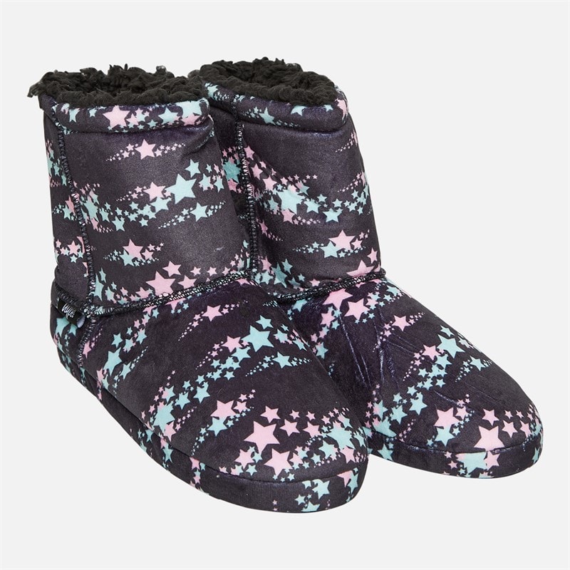 Hype Junior Girls Ristio Bootee Slippers Black - Image 1
