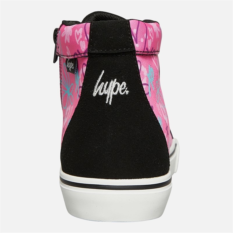 Hype Junior Ovabo Hi Top Trainers Black/Pink/Multi - Image 3