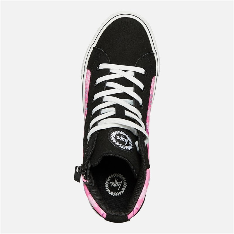 Hype Junior Ovabo Hi Top Trainers Black/Pink/Multi - Image 4