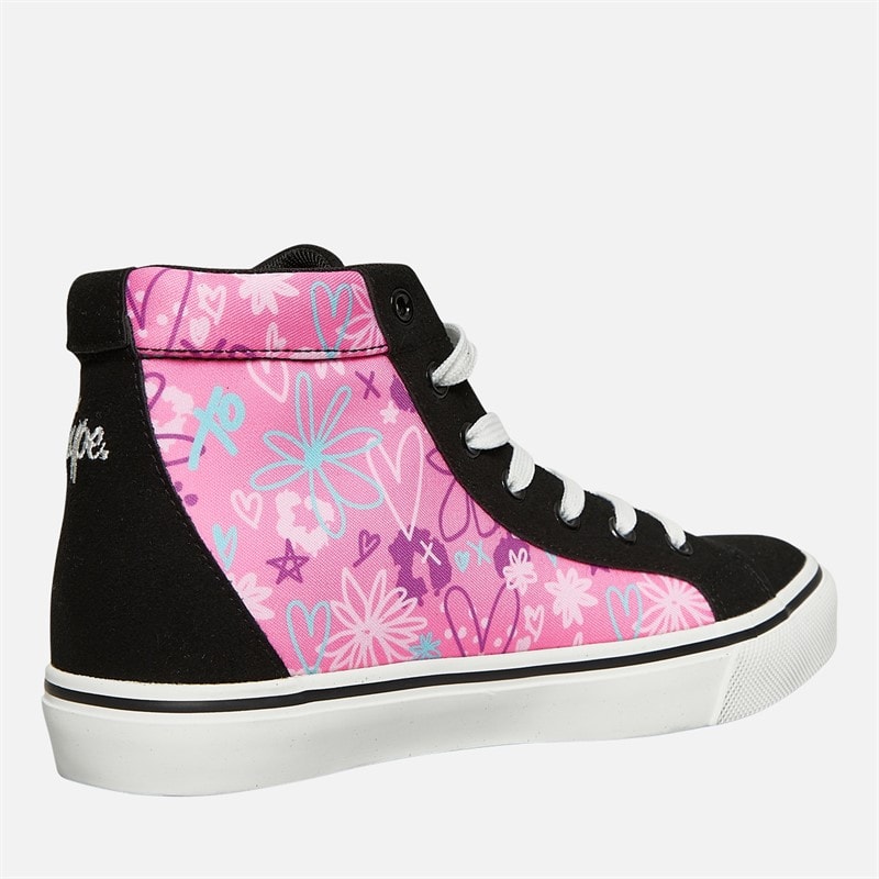 Hype Junior Ovabo Hi Top Trainers Black/Pink/Multi - Image 5