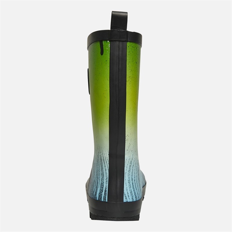 Hype Junior Olvine Drips Wellies Black/Green - Image 4