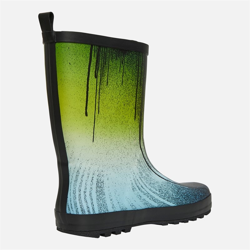 Hype Junior Olvine Drips Wellies Black/Green - Image 5