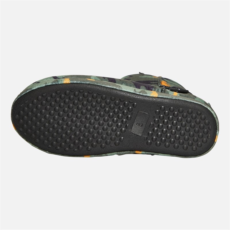 Hype Junior Boys Tumba Bootee Slippers Khaki Camo - Image 3