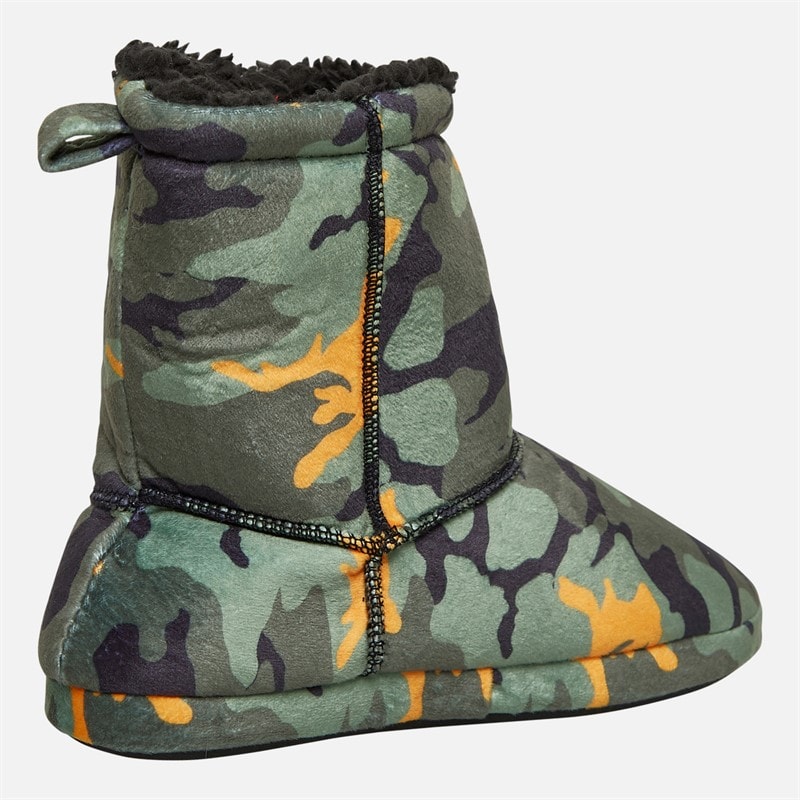 Hype Junior Boys Tumba Bootee Slippers Khaki Camo - Image 5