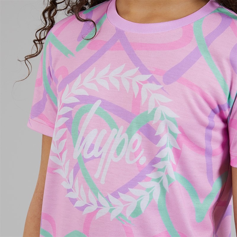 Hype Girls Angharad T-Shirt And Cycling Shorts Set Multi - Image 3