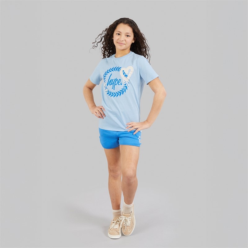 Hype Girls Sendra T-Shirt And Shorts Set Ice Blue/Cornflower Blue - Image 4