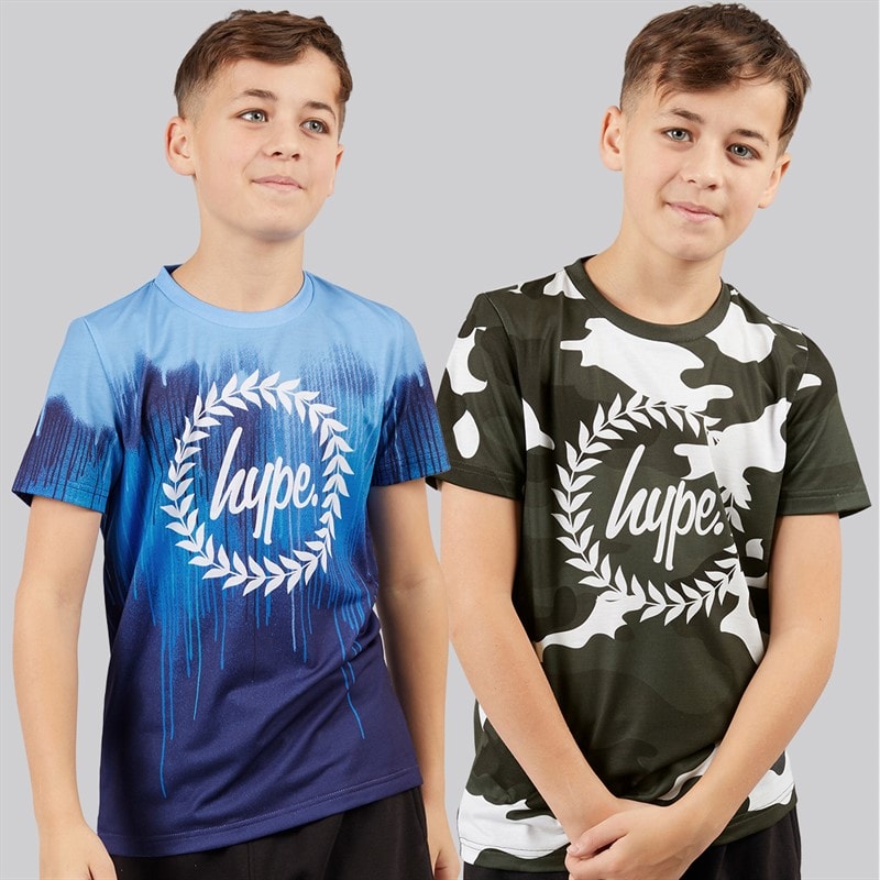 Hype Boys Emyr Two Pack T-Shirts Aop Sub Print - Image 1
