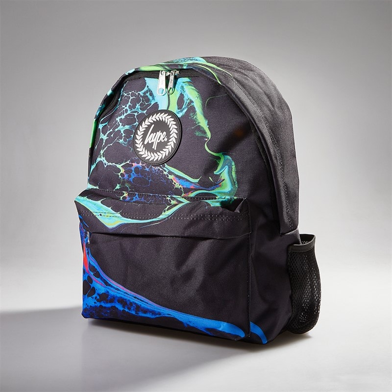 Hype Kids Marble Ink Mini Crest Backpack Black - Image 1