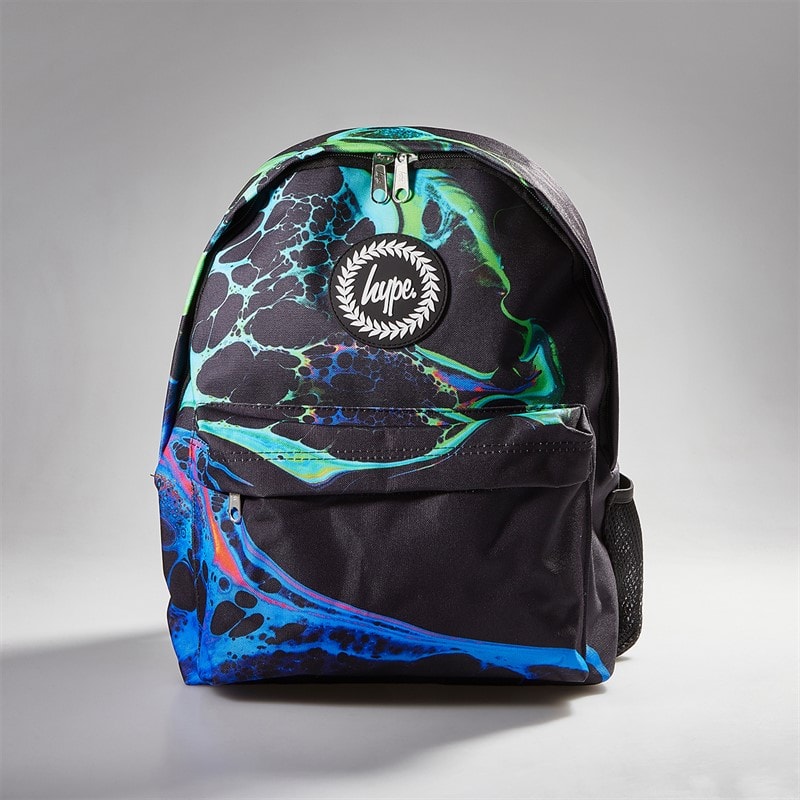 Hype Kids Marble Ink Mini Crest Backpack Black - Image 2