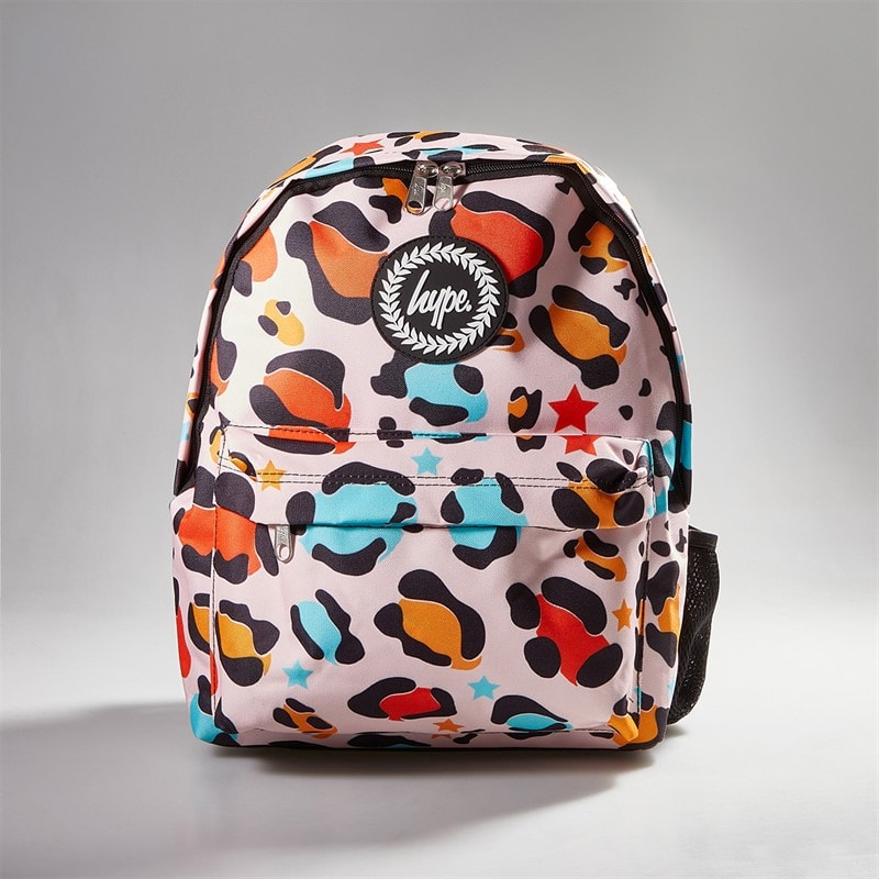 Hype Girls Iconic Star Leopard Backpack Peach - Image 2