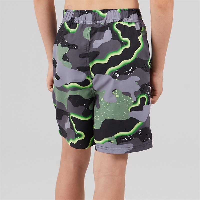 Hype Boys Neon Camo Swim Shorts Green - Image 2