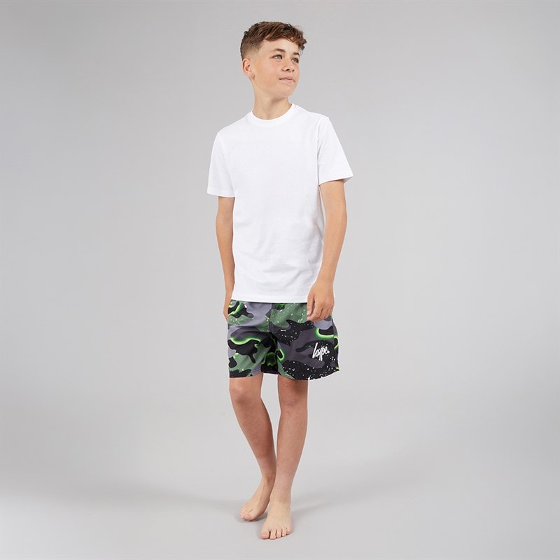 Hype Boys Neon Camo Swim Shorts Green - Image 4