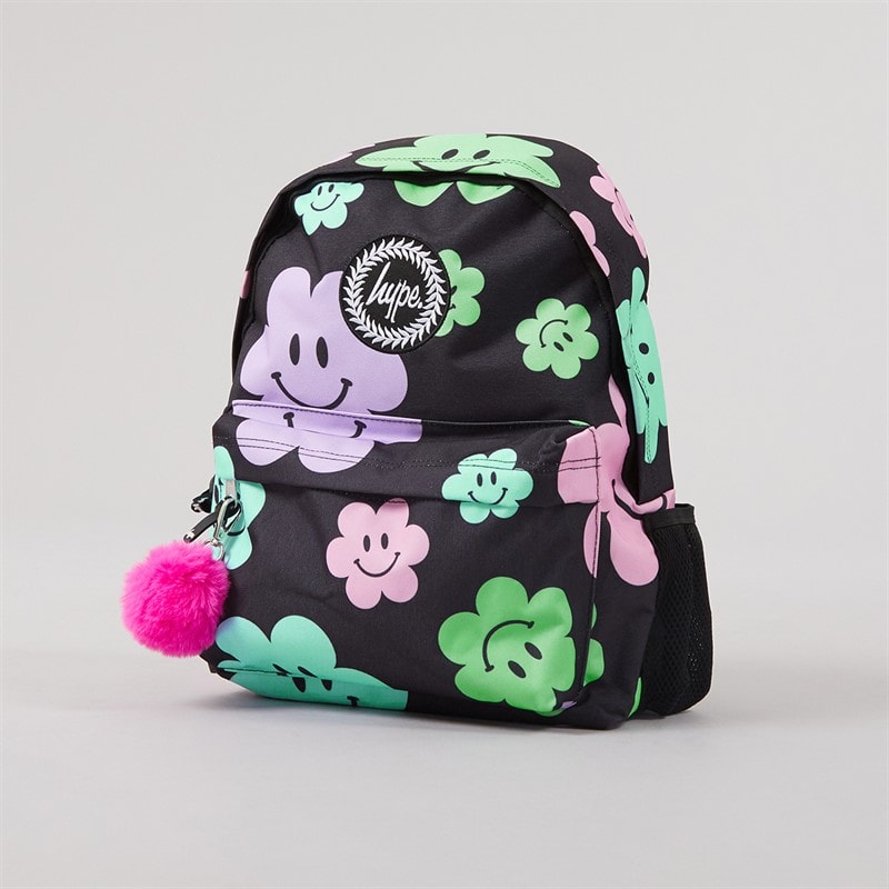 Hype Girls Happy Flower Backpack Lunch Bag Steel Bottle And Pencil Case Bundle A Black - Image 2