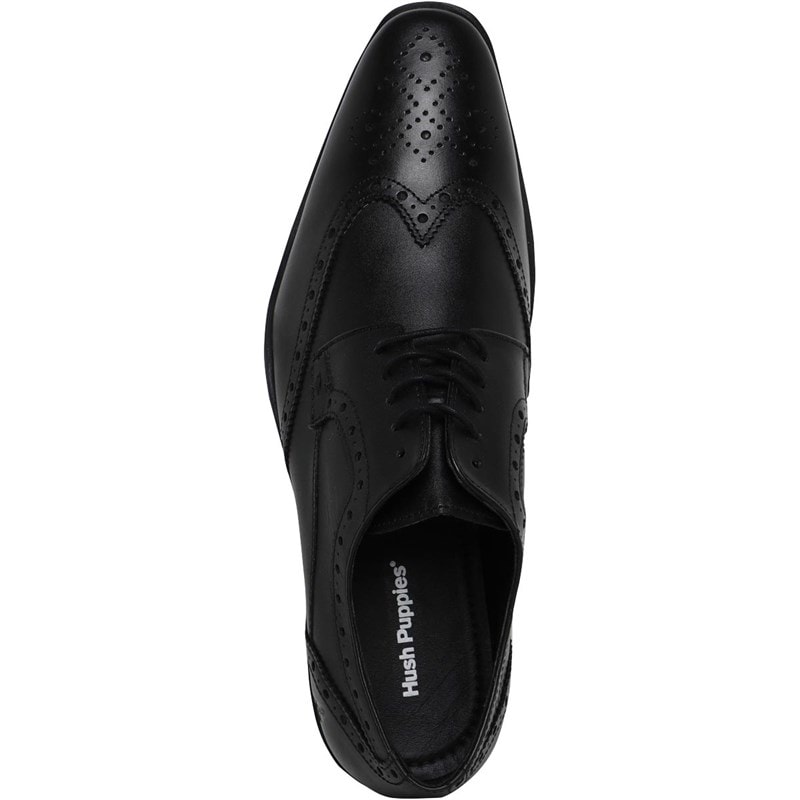 Hush Puppies Mens Elliot Brogue Shoes Black - Image 4
