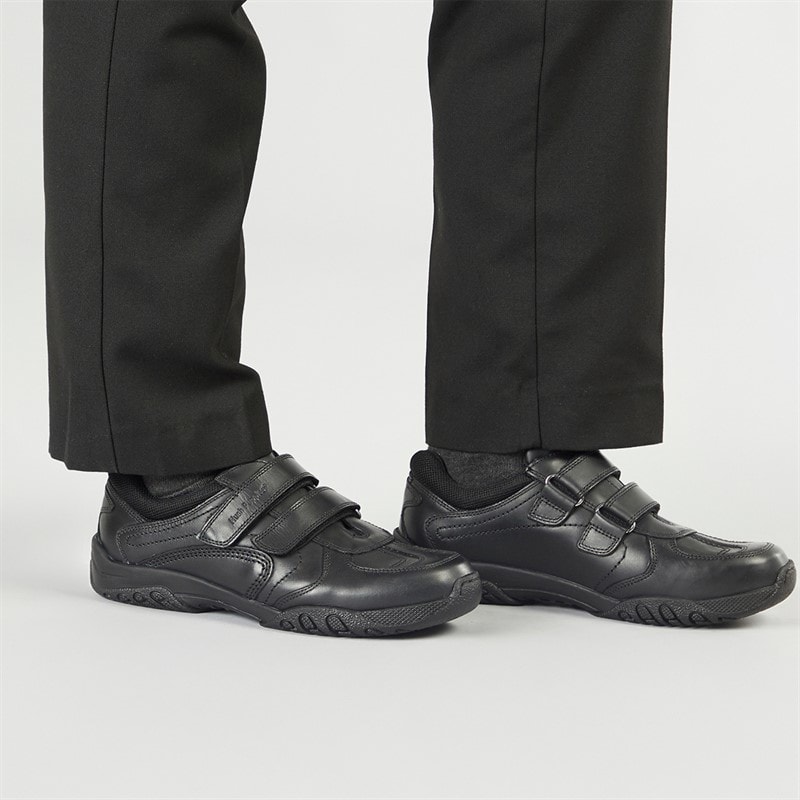 Hush Puppies Junior Boys Jezza 2 Leather School Shoes Black