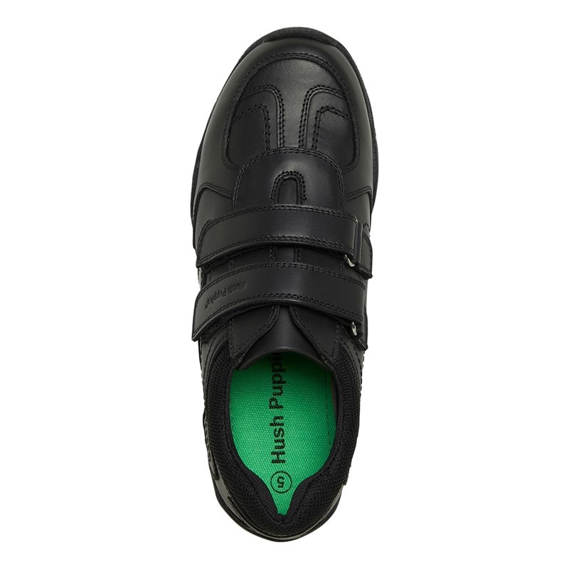 Hush Puppies Junior Boys Jezza 2 Leather School Shoes Black - Image 4