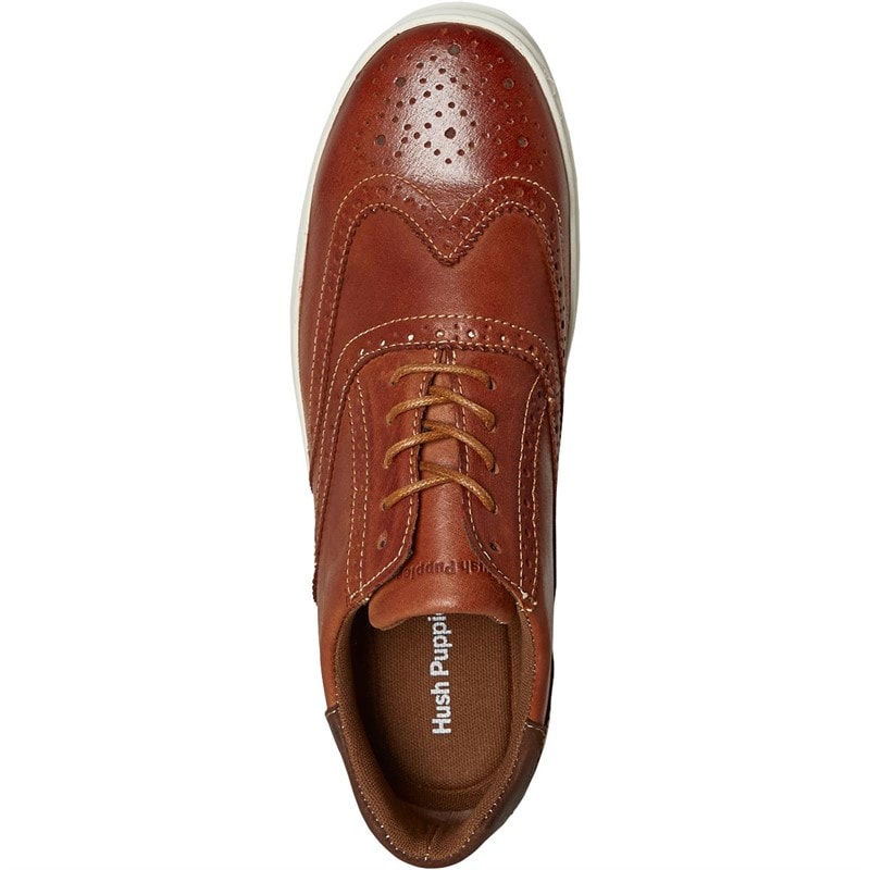 Hush Puppies Mens Matias Brogue Shoes Tan - Image 4