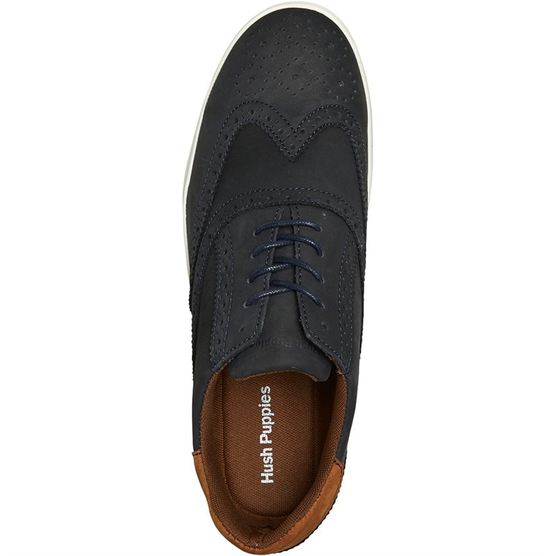 Hush Puppies Mens Matias Brogues Navy/Tan - Image 4