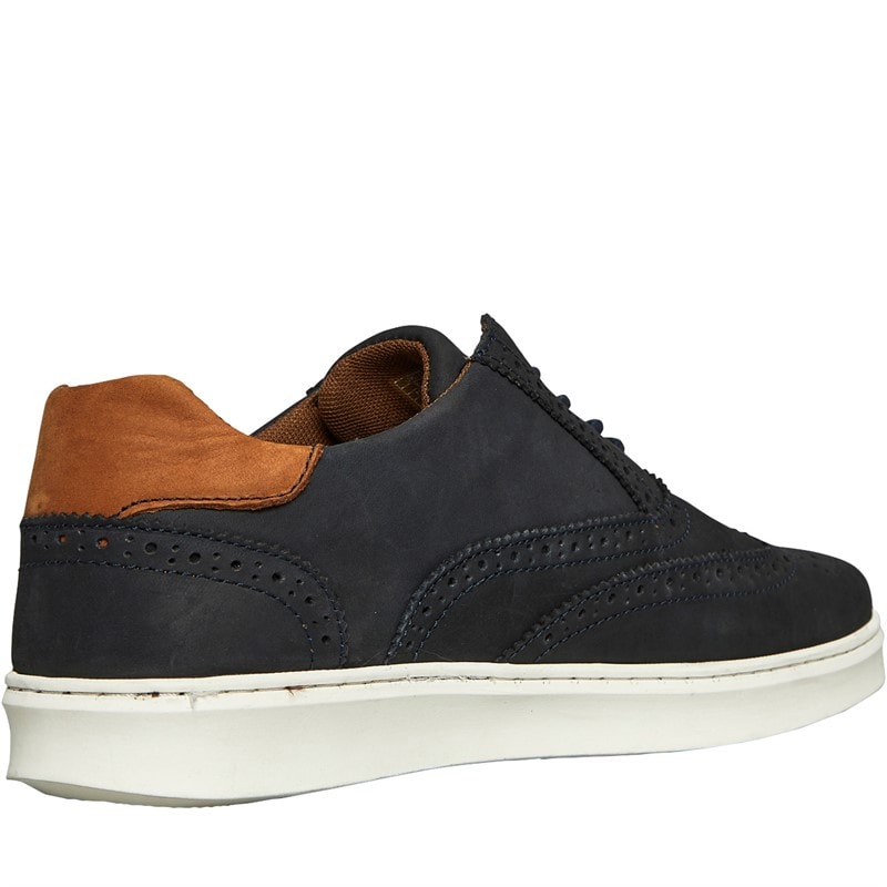 Hush Puppies Mens Matias Brogues Navy/Tan - Image 5