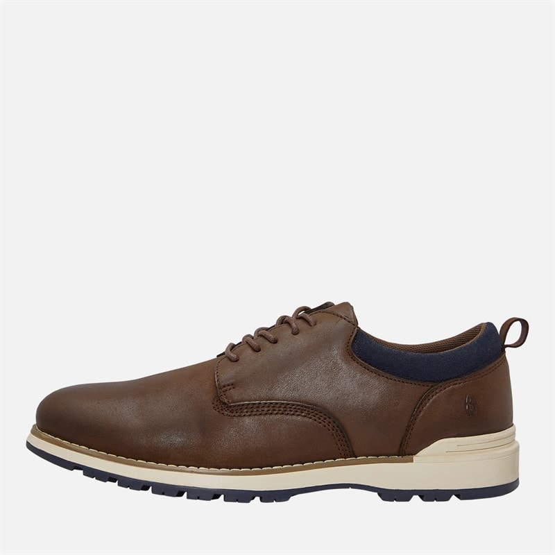Hush Puppies Mens Dylan Derby Shoes Brown Leather