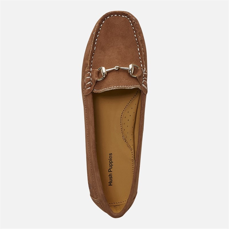 Hush Puppies Womens Molly Loafers Tan Suede - Image 4