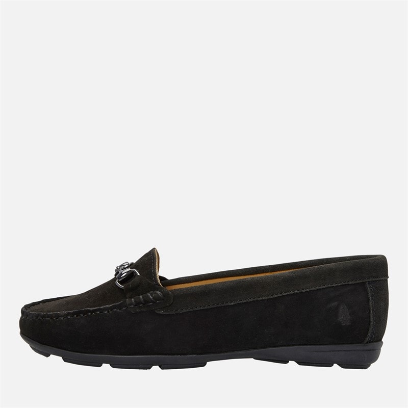 Hush Puppies Womens Molly Loafers Black Suede/Black Sole