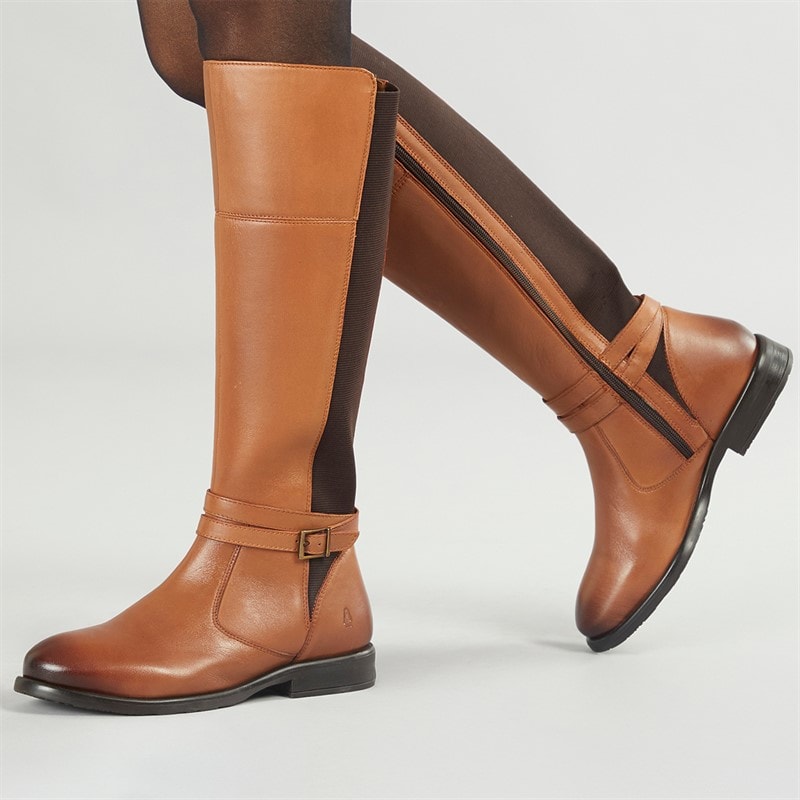 Hush Puppies Womens Victoria Knee Length Boots Tan - Image 1