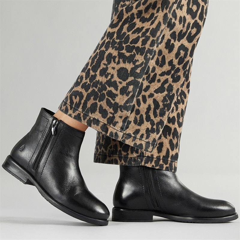Hush Puppies Womens Valerie Side Zip Boots Black