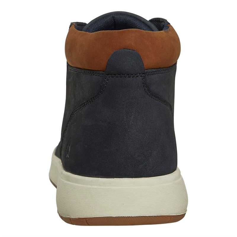 Hush Puppies Mens Bronko Chukka Boots Navy Nubuck/Tan - Image 3