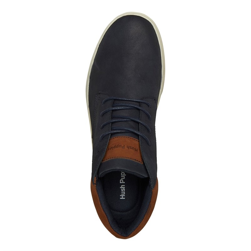 Hush Puppies Mens Bronko Chukka Boots Navy Nubuck/Tan - Image 4