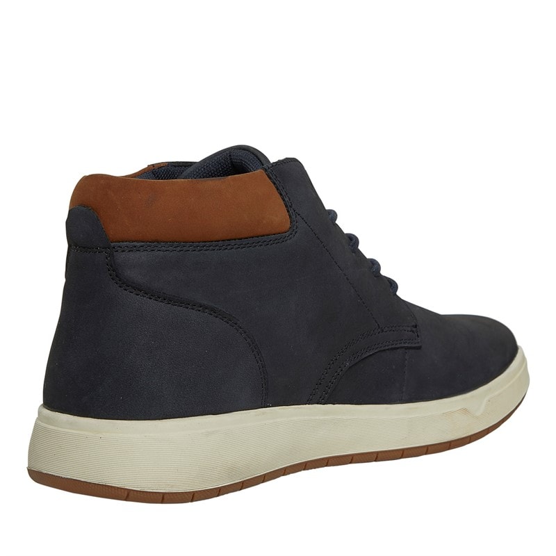 Hush Puppies Mens Bronko Chukka Boots Navy Nubuck/Tan - Image 5