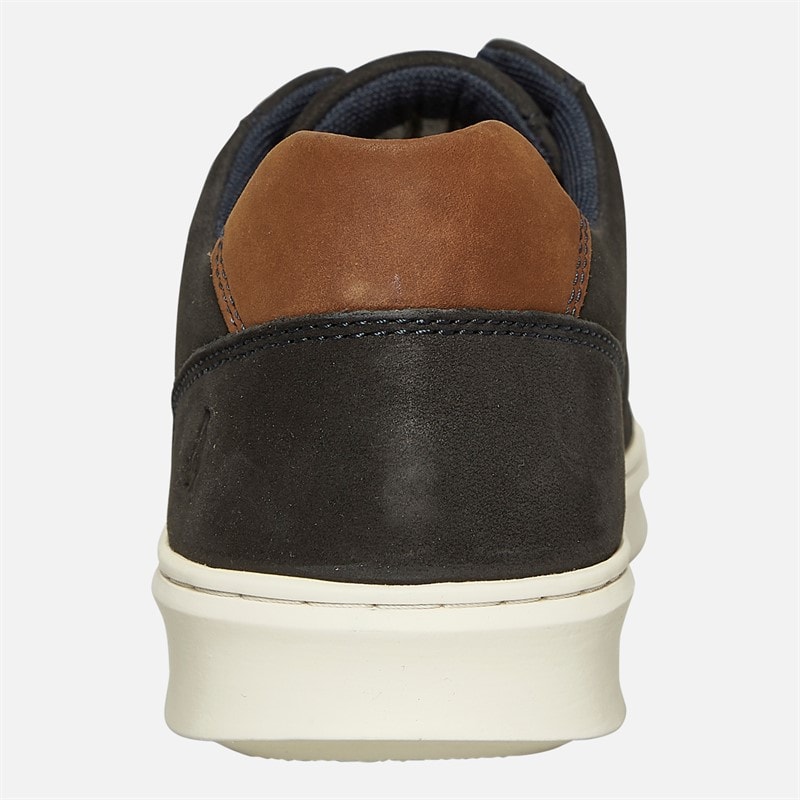 Hush Puppies Mens Madden Trainers Navy Nubuck/Tan Back Counter/Off-White Sole - Image 3